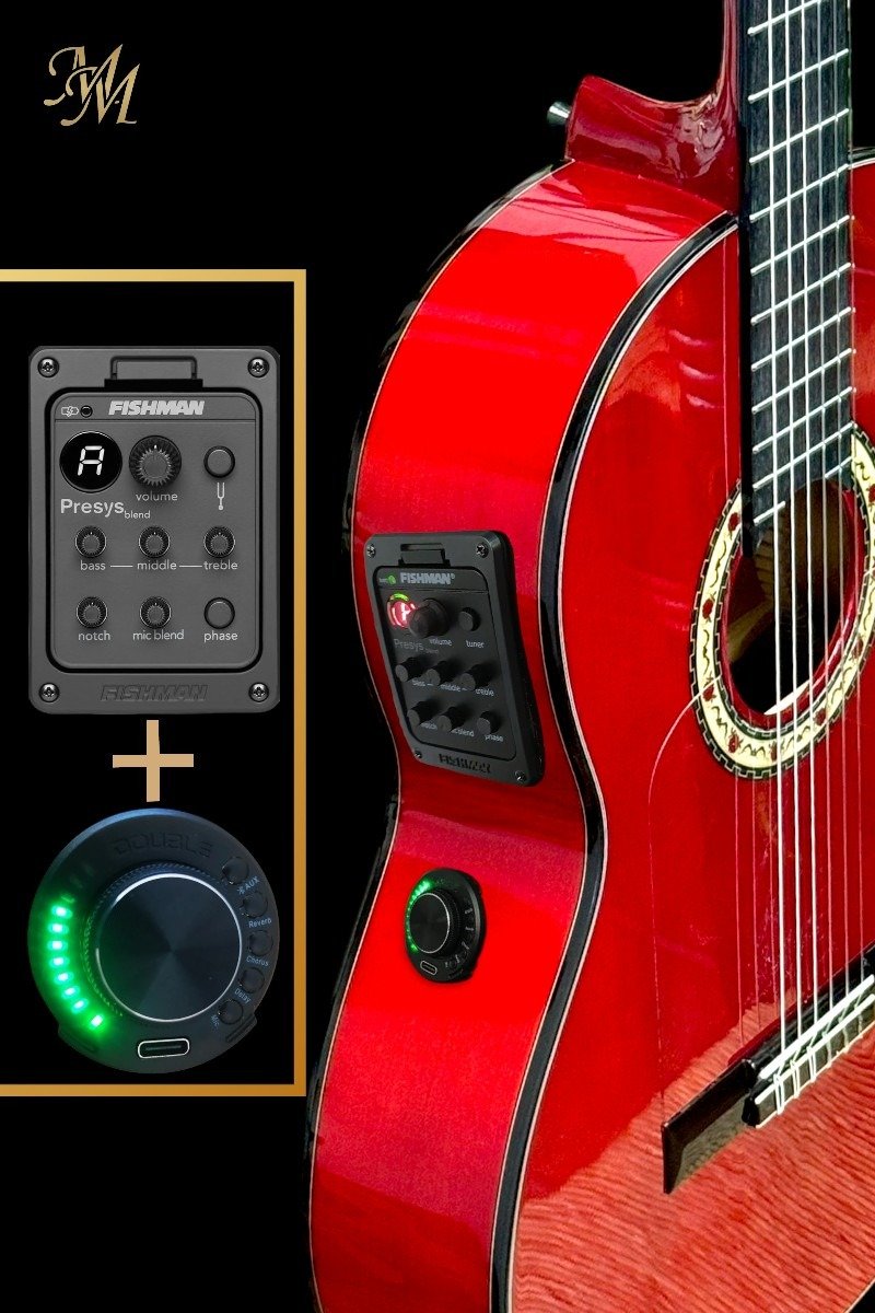 Guitarra flamenca Modesto Malla Modelo Manuela Color Rojo (Previo 0s1 + Fishman Clásica Blend))