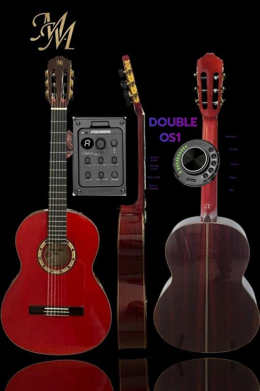 Guitarra Flamenca Modesto Malla Modelo Candela Rojo (0S1 + Fishman Clásica Blend)