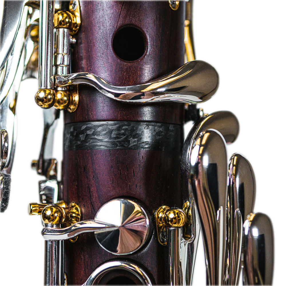 Clarinete Bb Backun MoBa Cocobolo 18 Llaves Plata Y Pilares Oro