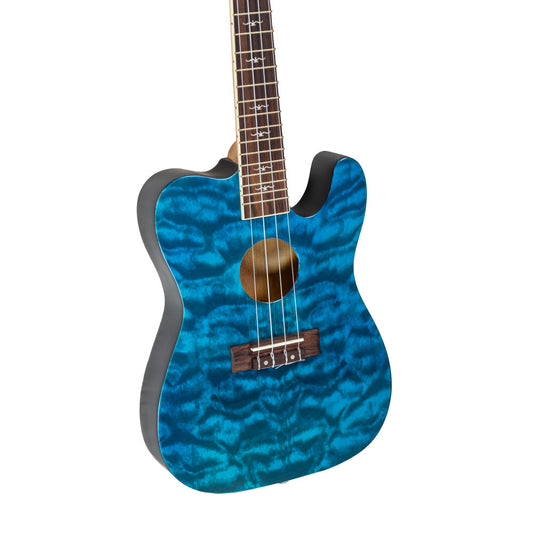 Ukelele Tenor Bones BA-5TB Azul Transparente Electrificado