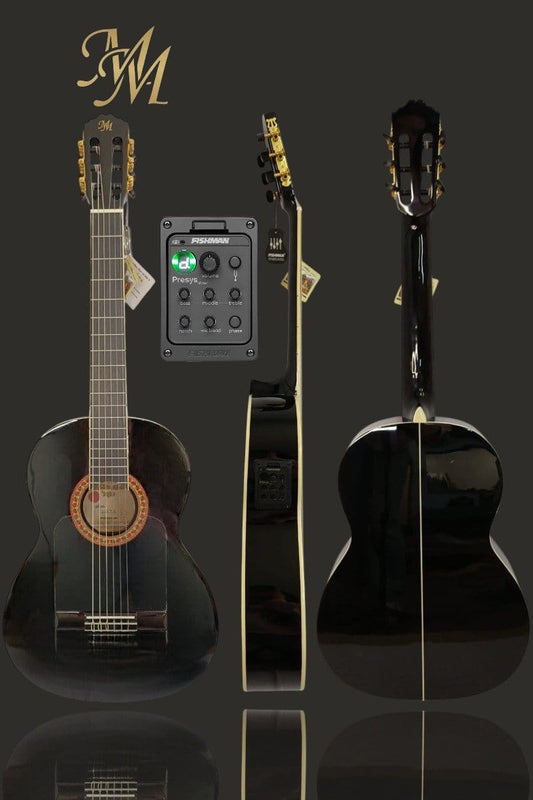 Guitarra Flamenca Modesto Malla Chata Negra (Fishman Clásica Blend)