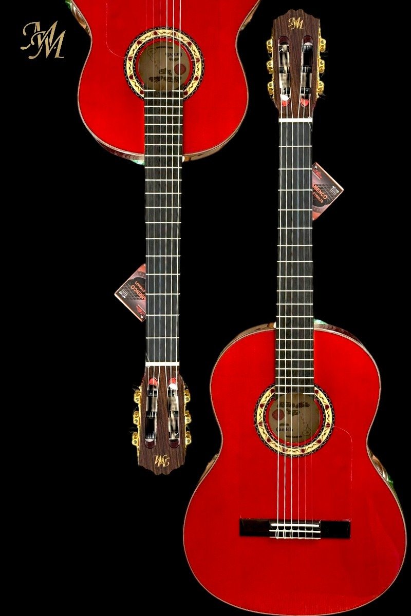Guitarra Flamenca Modesto Malla Modelo Candela Rojo