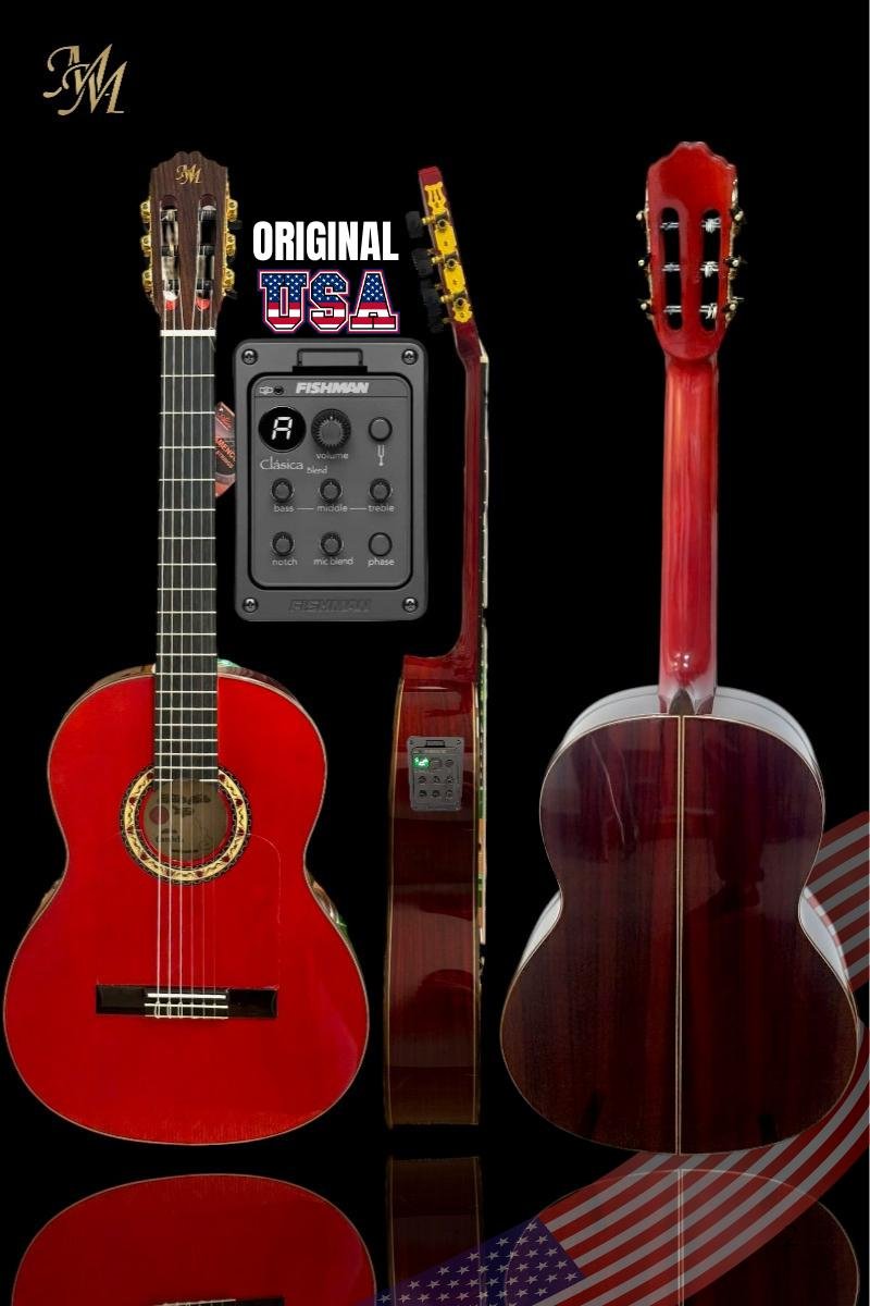 Guitarra Flamenca Modesto Malla Modelo Candela Rojo (Fishman Clásica Blend)