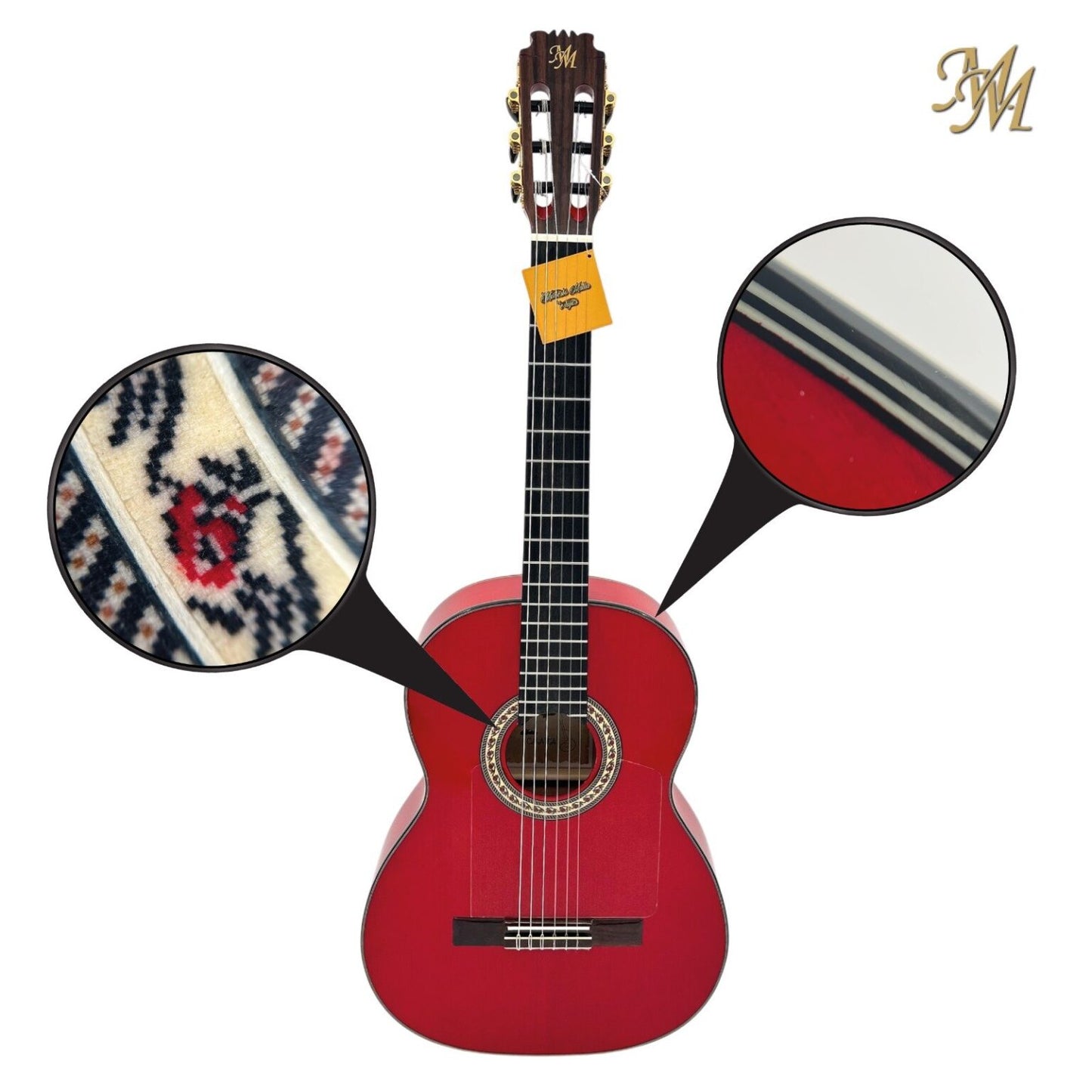 Guitarra Flamenca Modesto Malla Modelo Chata Rojo (0S1 + Fishman Clásica Blend)