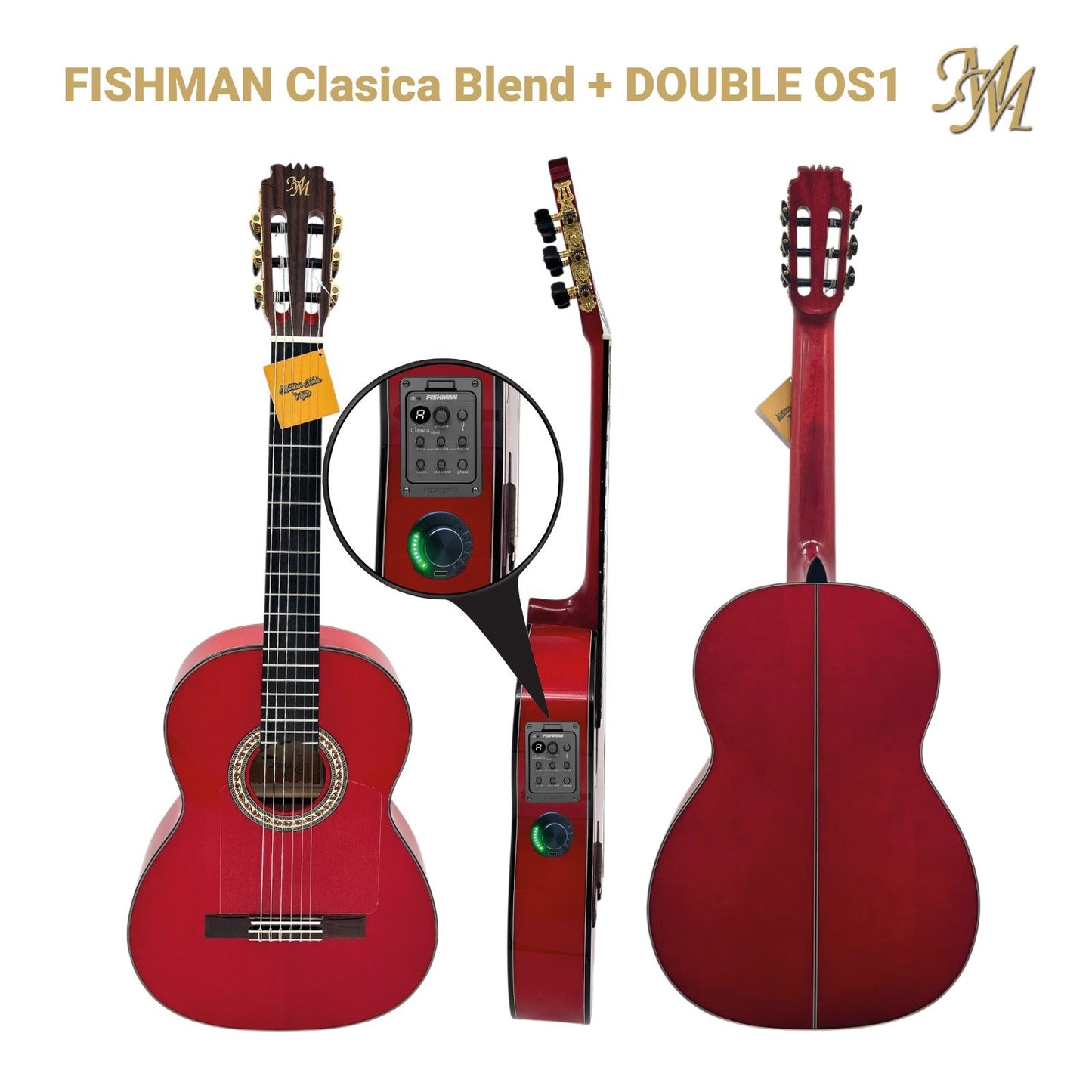 Guitarra Flamenca Modesto Malla Modelo Chata Rojo (0S1 + Fishman Clásica Blend)