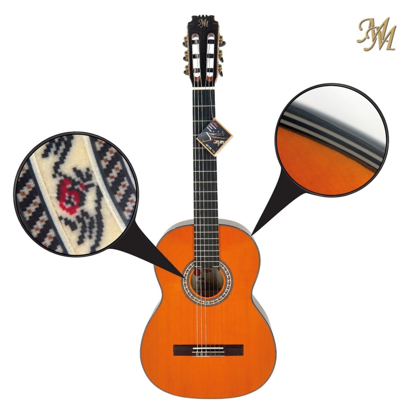 Guitarra Flamenca Modesto Malla Tomasa Naranja (0S1 + Fishman Clásica Blend)