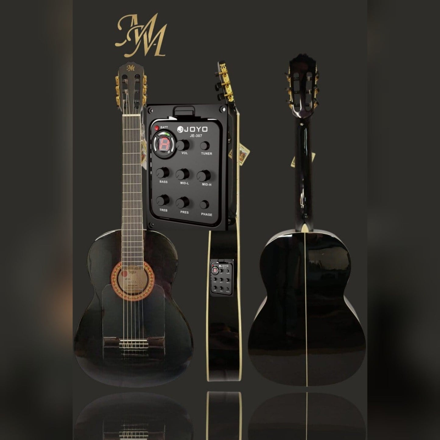 Guitarra Flamenca Modesto Malla Chata Negra (Previo Joyo)