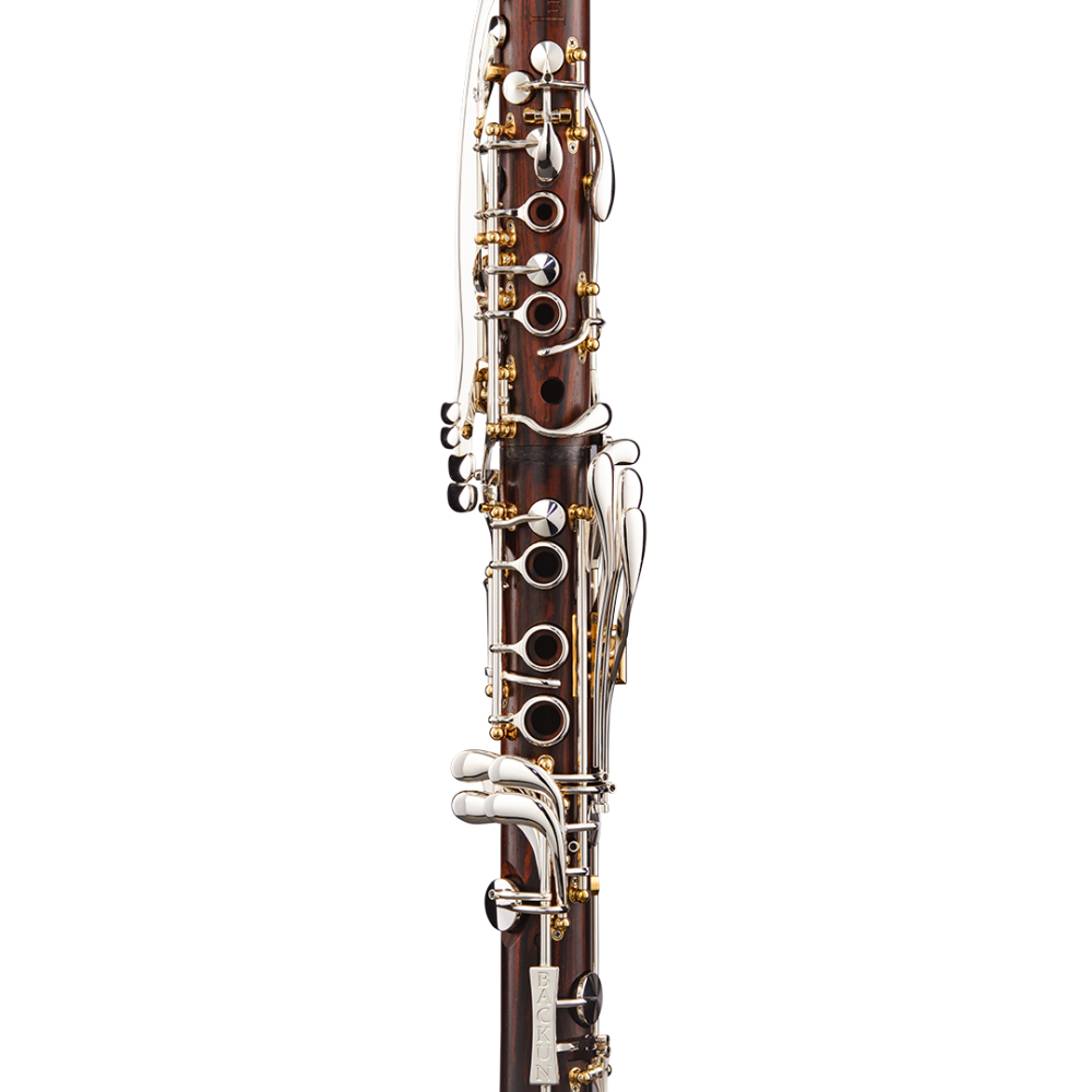 Clarinete Bb Backun Lumière Cocobolo 18 Llaves Plata Pilares Oro