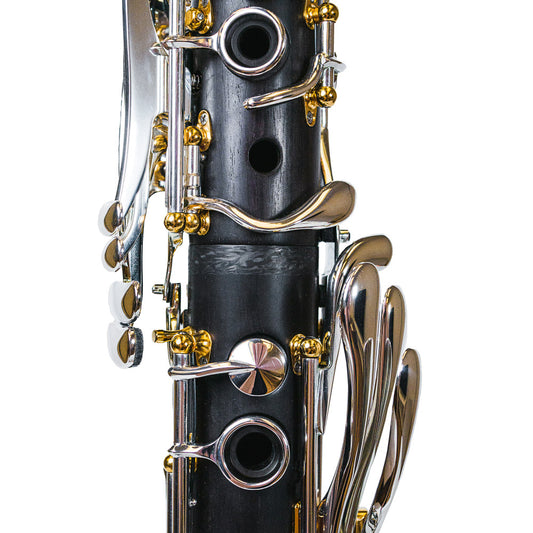 Clarinete A Backun MoBa Granadilla 18 Llaves Plata Pilares Oro