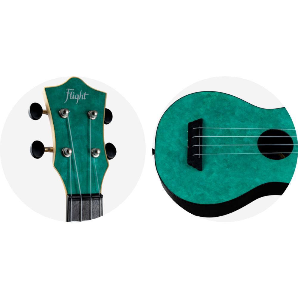 Ukelele Soprano Flight TUS-65 Travel Emerald