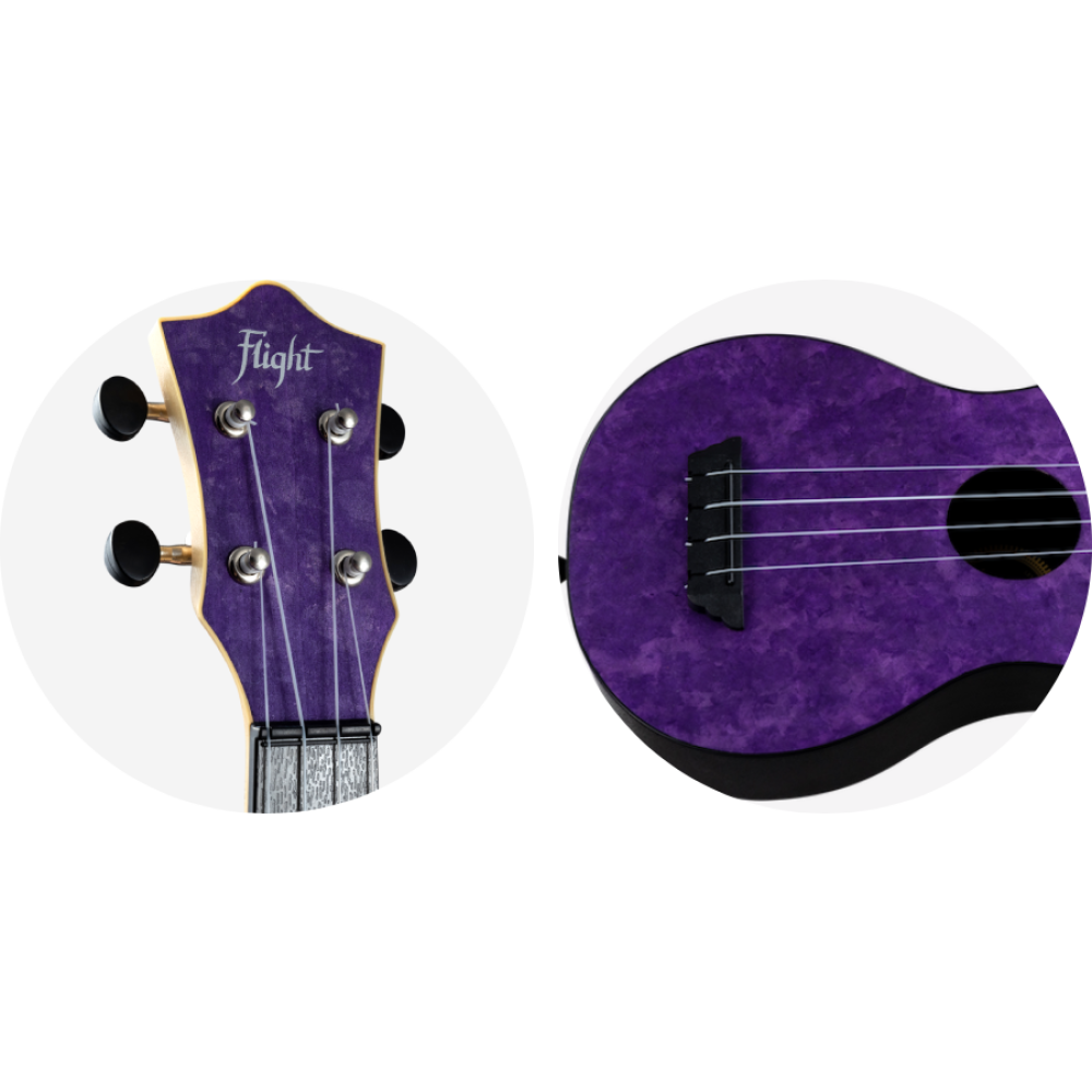 Ukelele Soprano Flight TUS-65 Travel Amethyst