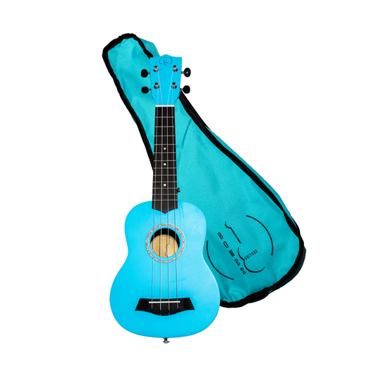 Ukelele Soprano Bones SP200S-LB Linden Azul Cielo Satinado