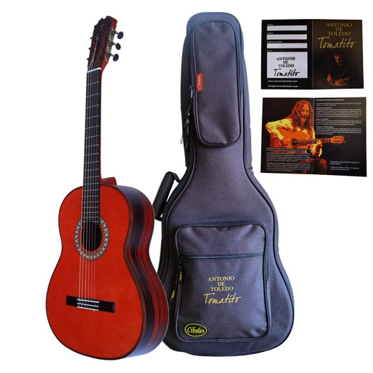 Guitarra Flamenca Antonio de toledo Modelo Tomatito almeria color rojo