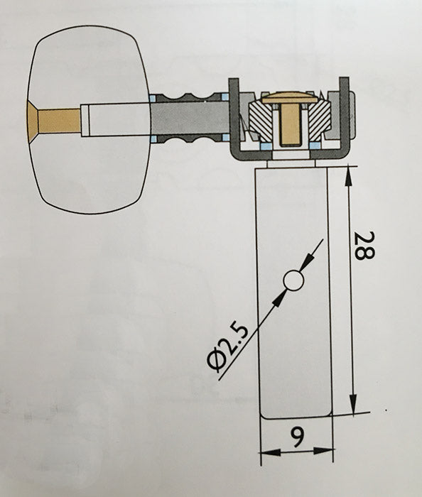 Clavijeros Guitarra Negros A0-020B3P Dorados