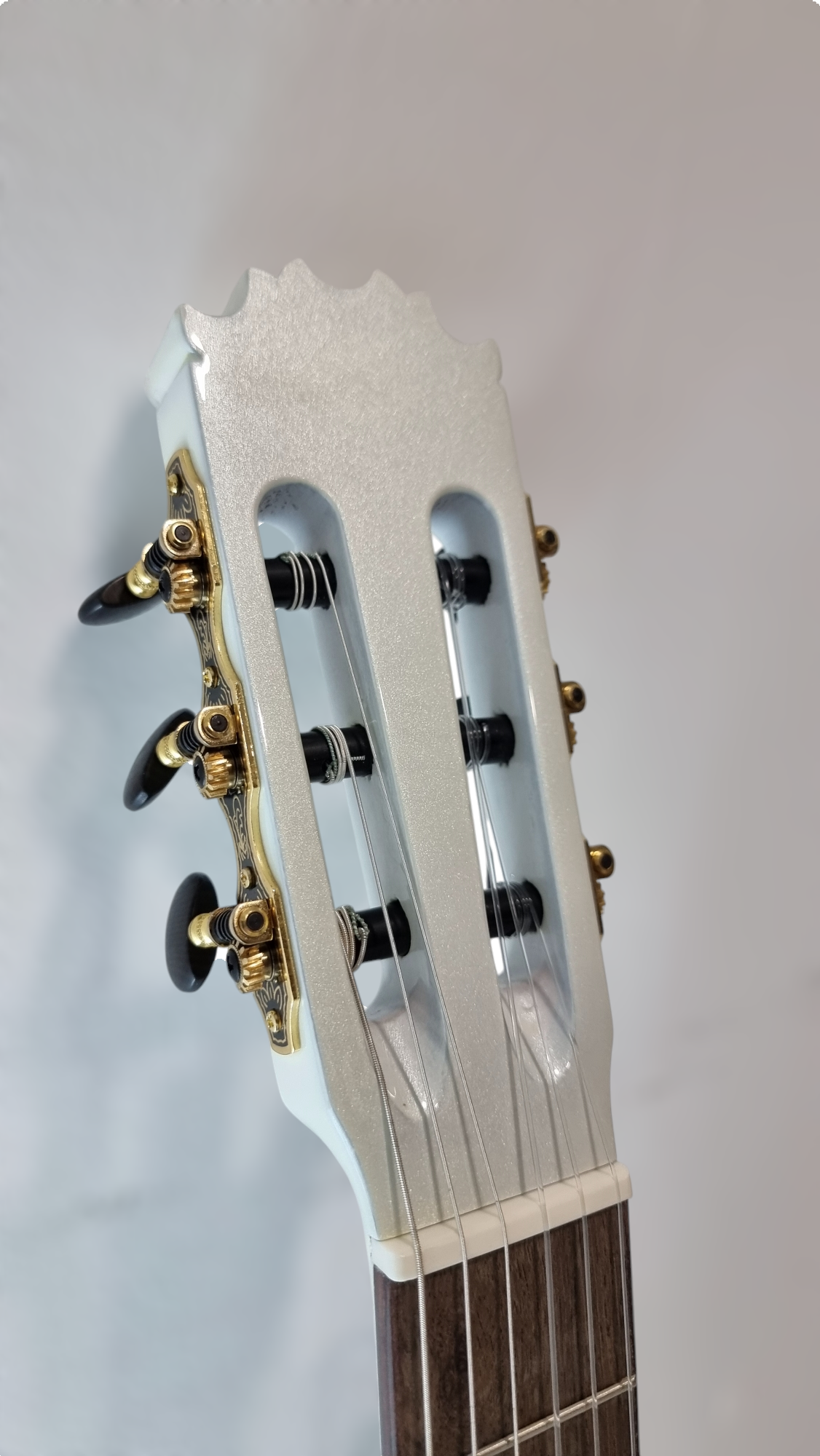 Guitarra Flamenca Modelo PM Blanco Perlado con Previo Double 0S1